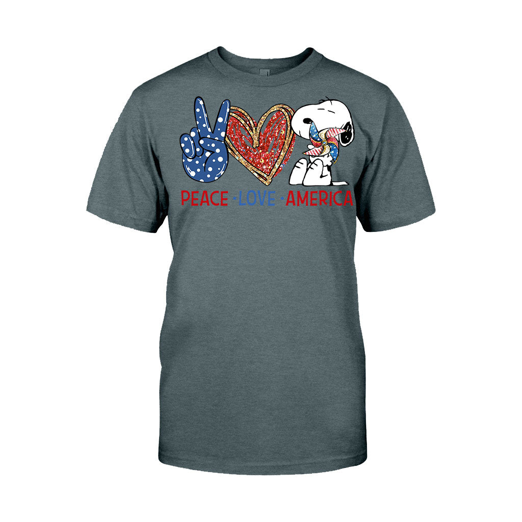 Peace Love - Independence Day T-shirt and Hoodie