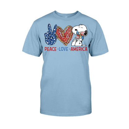 Peace Love - Independence Day T-shirt and Hoodie