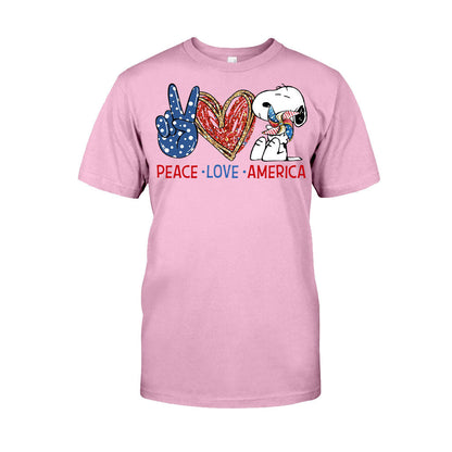 Peace Love - Independence Day T-shirt and Hoodie