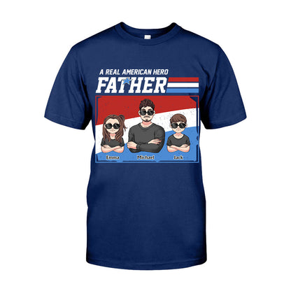 American Hero Dad - Personalized Father T-shirt And Hoodie