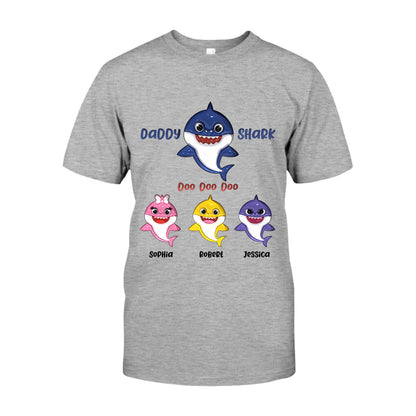 Shark Family, Father's Day Funny Gift - Personalized Father T-shirt And Hoodie