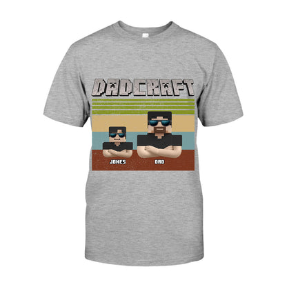 Dadcraft, Father's Day Gift For Game Dad - Personalized Block World T-shirt And Hoodie