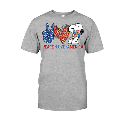 Peace Love - Independence Day T-shirt and Hoodie