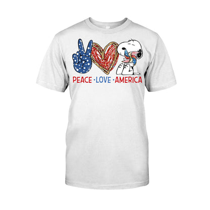 Peace Love - Independence Day T-shirt and Hoodie