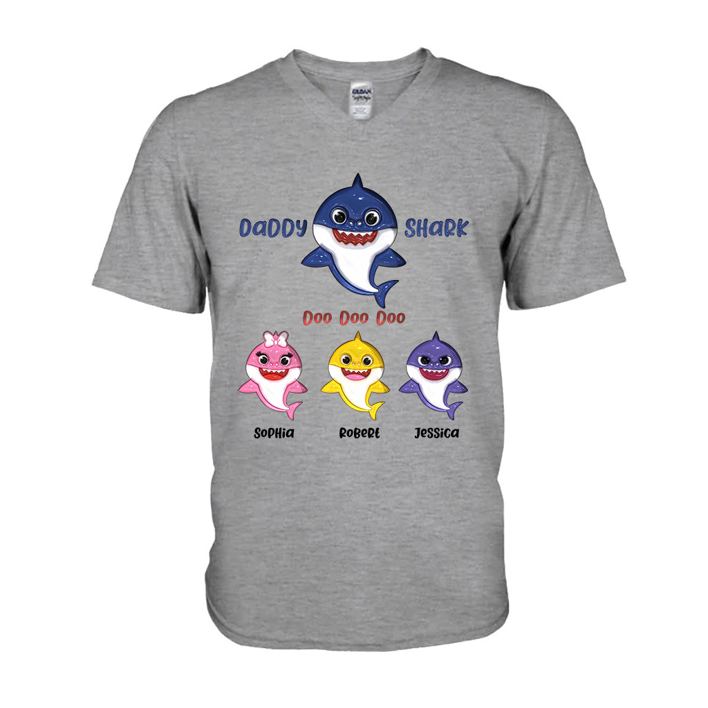 Shark Family, Father's Day Funny Gift - Personalized Father T-shirt And Hoodie