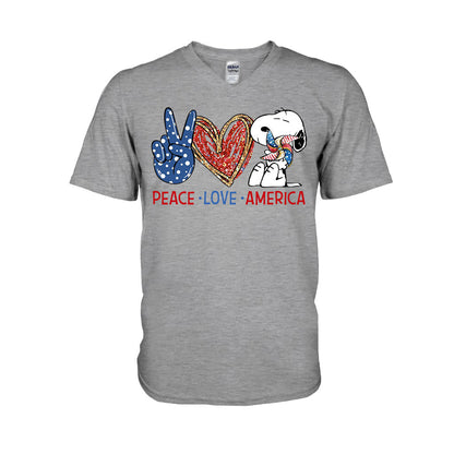 Peace Love - Independence Day T-shirt and Hoodie