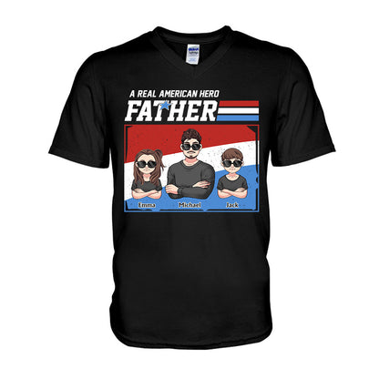 American Hero Dad - Personalized Father T-shirt And Hoodie