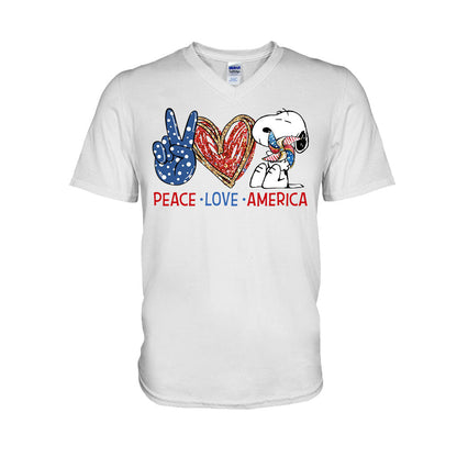 Peace Love - Independence Day T-shirt and Hoodie