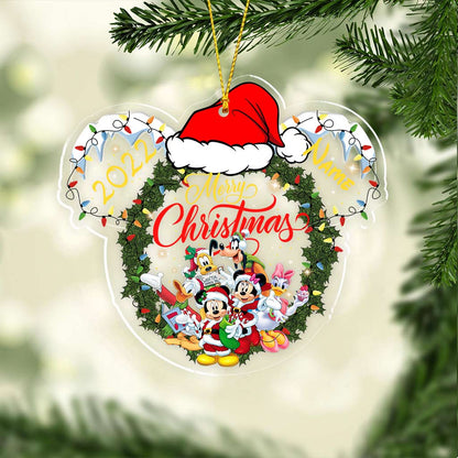 Merry Christmas - Personalized Christmas Mouse Transparent Ornament