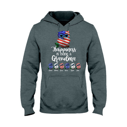 Happiness Is Being A Grandma - Personalized Independence Day T-shirt and Hoodie