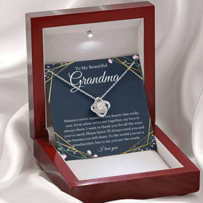 To My Grandma Gift For Grandmother From Granddaughter Grandson - Grandma Love Knot Necklace 0921