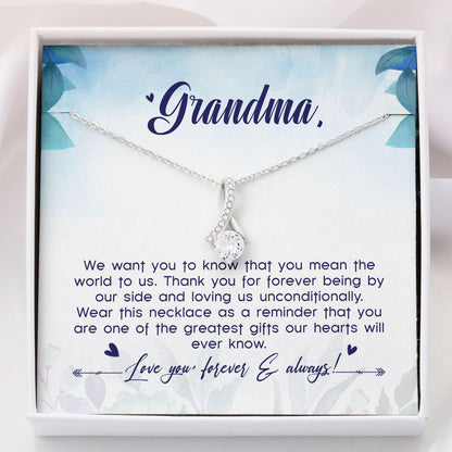 Grandma Gift Mothers Day Beauty - Grandma Petite Ribbon Necklace 0921