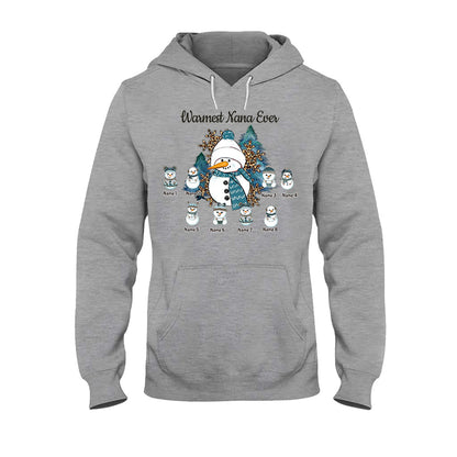 Warmest Grandma Ever - Personalized Christmas  T-shirt and Hoodie