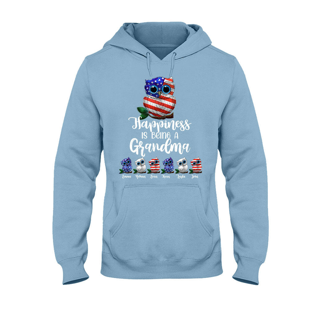 Happiness Is Being A Grandma - Personalized Independence Day T-shirt and Hoodie
