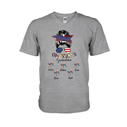 Love Being A Grandma - Personalized Independence Day Grandma T-shirt and Hoodie