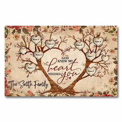 God Knew My Heart Needed You - Personalized Family Poster