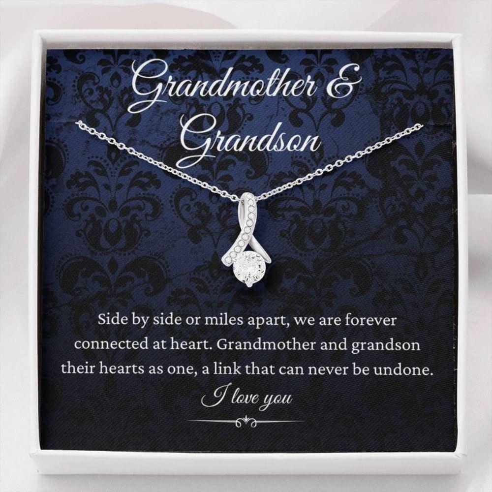 Grandmother & Grandson Gift For Grandma Gift For Grandson - Grandma Petite Ribbon Necklace 0921