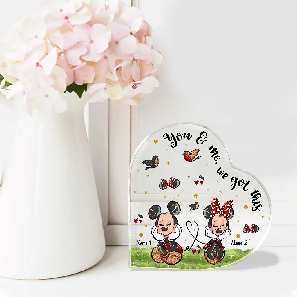 You And Me We Got This - Personalized Couple Mouse Custom Shaped Acrylic Plaque