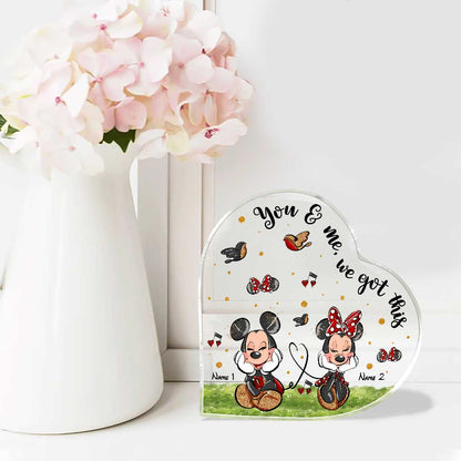 You And Me We Got This - Personalized Couple Mouse Custom Shaped Acrylic Plaque