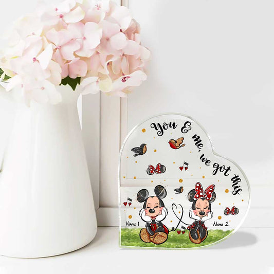 You And Me We Got This - Personalized Couple Mouse Custom Shaped Acrylic Plaque