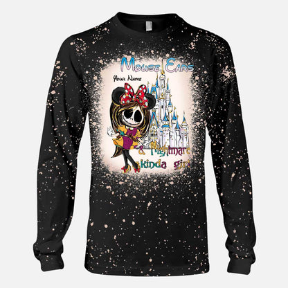 Mouse Ears And Nightmare - Personalized Handmade Bleached Shirts