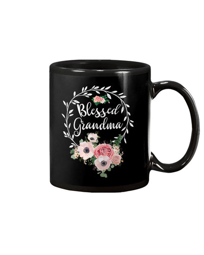 Blessed Grandma With Floral Heart Mother - Grandma Mug 0921