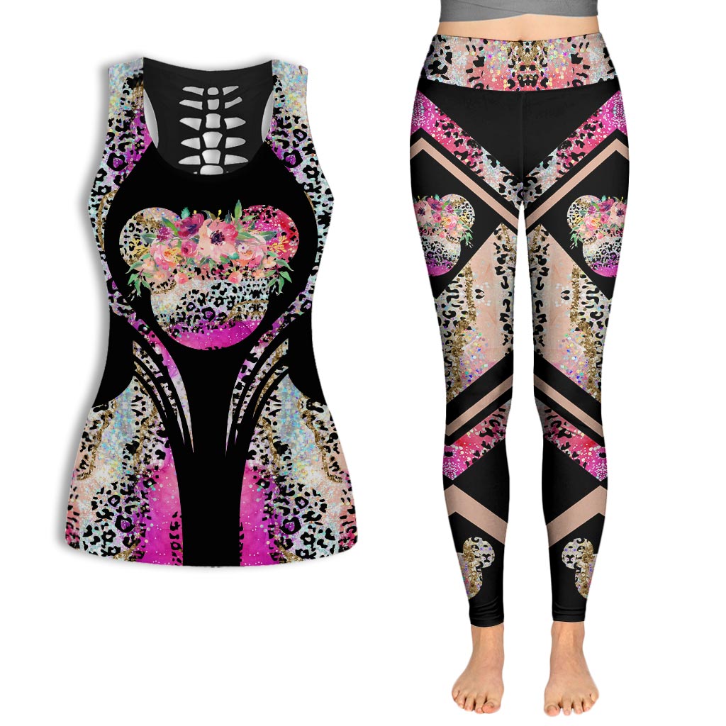 Pink Agate Sweet Mouse Ears - Hollow Tank Top and Leggings