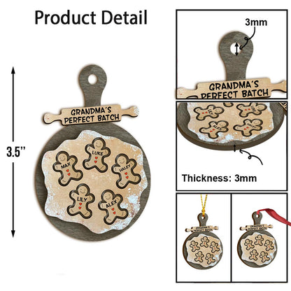Grandma’s Perfect Batch - Personalized Christmas Grandma Ornament (Printed On Both Sides)
