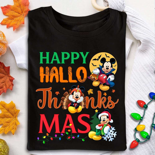 Happy Hallothanksmas Mouse T-shirt and Hoodie 0823