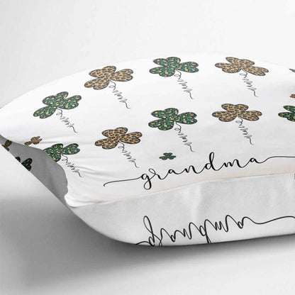 Mom Grandma St. Patrick's Day Irish Shamrock - Personalized Throw Pillow