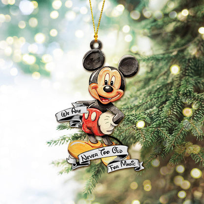 Never Too Old - Christmas Mouse Ornament (Printed On Both Sides)
