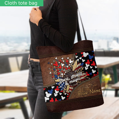 Stars Stripes And Magic - Personalized Independence Day Mouse Tote Bag