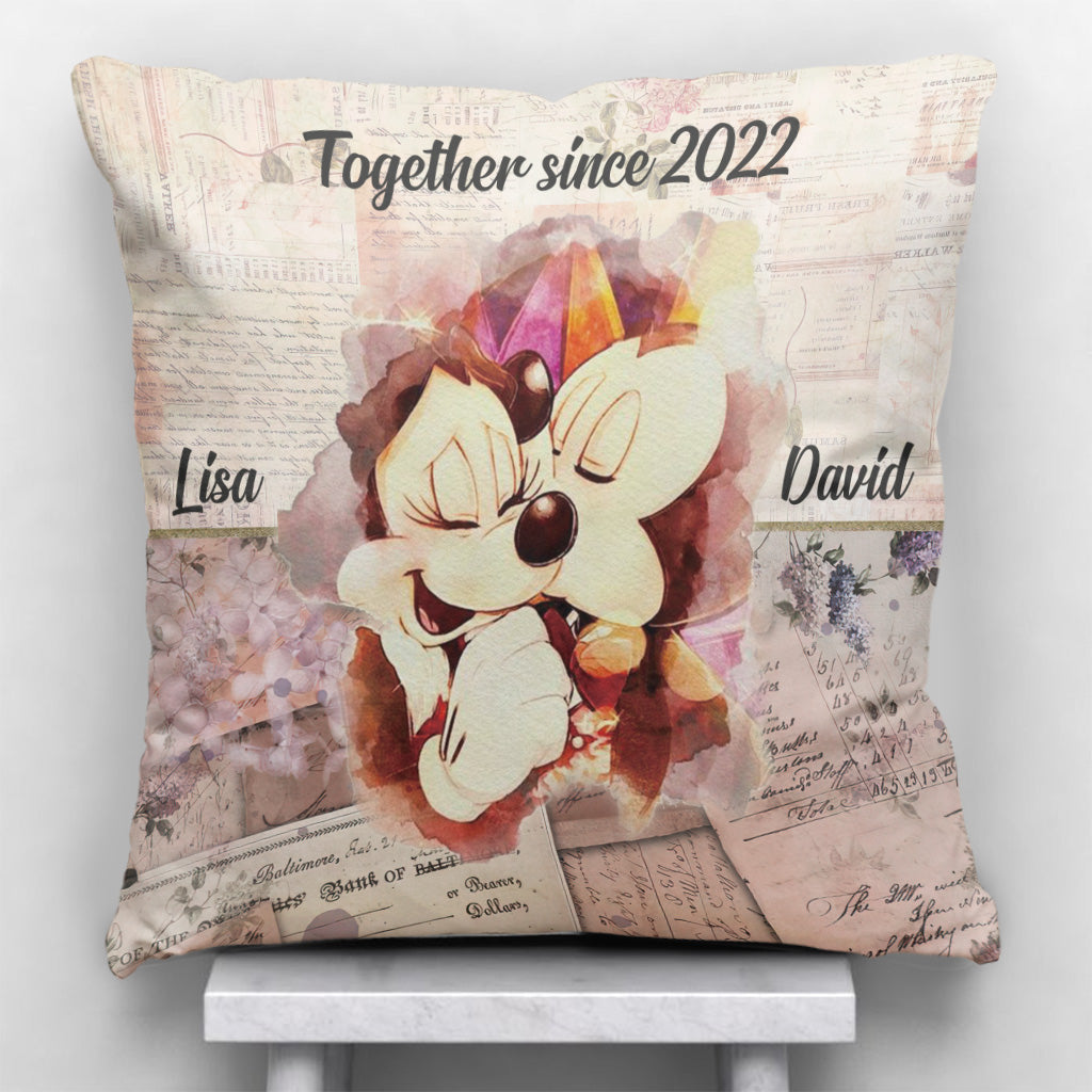 Together Since - Personalized Couple Mouse Throw Pillow