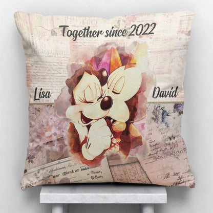 Together Since - Personalized Couple Mouse Throw Pillow