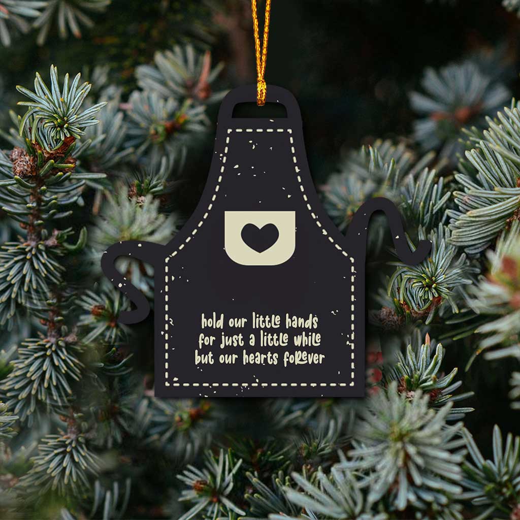 Grandma's Apron With Lovely Handprints - Personalized Christmas Grandma Ornament (Printed On Both Sides)