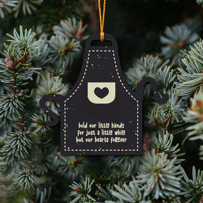 Grandma's Apron With Lovely Handprints - Personalized Christmas Grandma Ornament (Printed On Both Sides)