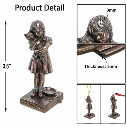 Just A Girl Who Love Cats - Personalized Christmas Cat Ornament With 3D Pattern Print (Printed On Both Sides)