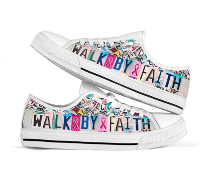 Walk By Faith Breast Cancer Awareness Low Top Shoes 0622