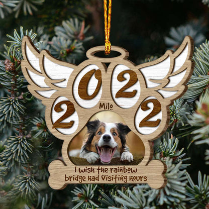 You Left Paw Prints On My Heart - Personalized Christmas Dog Layered Wood Ornament