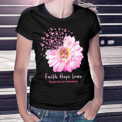 Faith Hope Love Breast Cancer Awareness T-shirt and Hoodie 092021