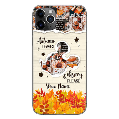 Autumn Leaves And Mouse Ears Please - Personalized Fall Mouse Phone Case