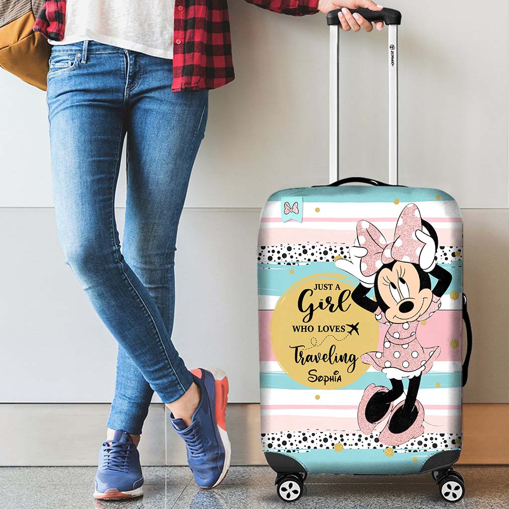 Just A Girl - Personalized Mouse Luggage Cover