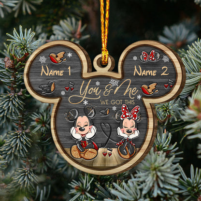 You And Me We Got This - Personalized Christmas Mouse Layered Wood Ornament