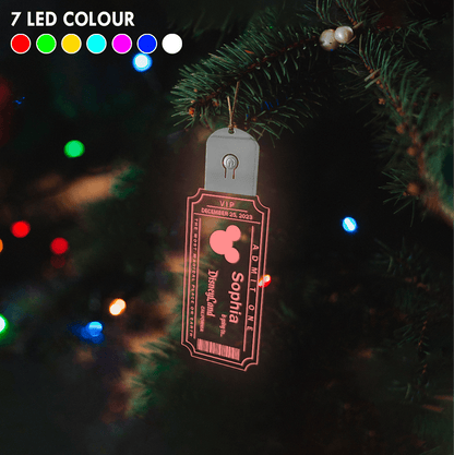 Magical World Ticket - Personalized Mouse Led Acrylic Ornament