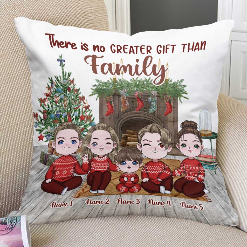 There Is No Greater Gift Than Family - Personalized Christmas Family Throw Pillow