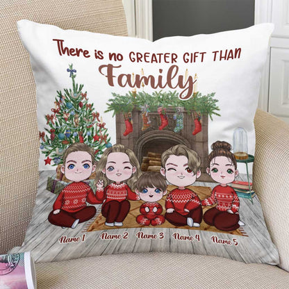 There Is No Greater Gift Than Family - Personalized Christmas Family Throw Pillow