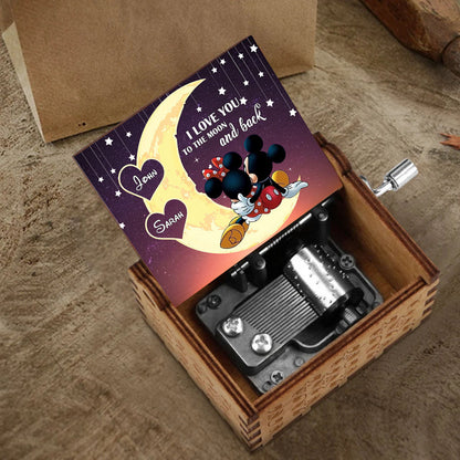 To The Moon And Back - Personalized Mouse Hand Crank Music Box