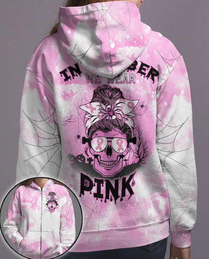 In October We Wear Pink - Breast Cancer Awareness All Over T-shirt and Hoodie 0822