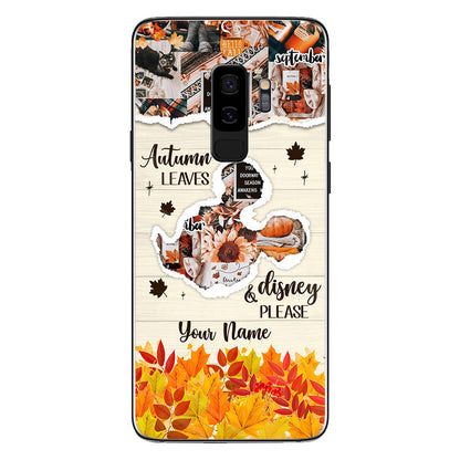 Autumn Leaves And Mouse Ears Please - Personalized Fall Mouse Phone Case