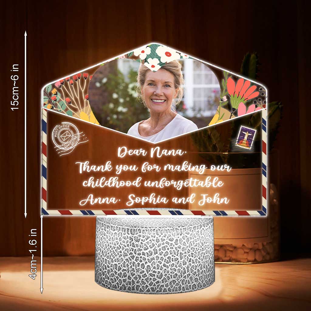 We Love You - Personalized Mother's day Grandma Shaped Plaque Light Base